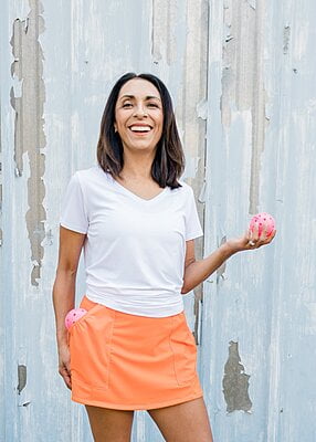 Summer Orange Athletic Skort